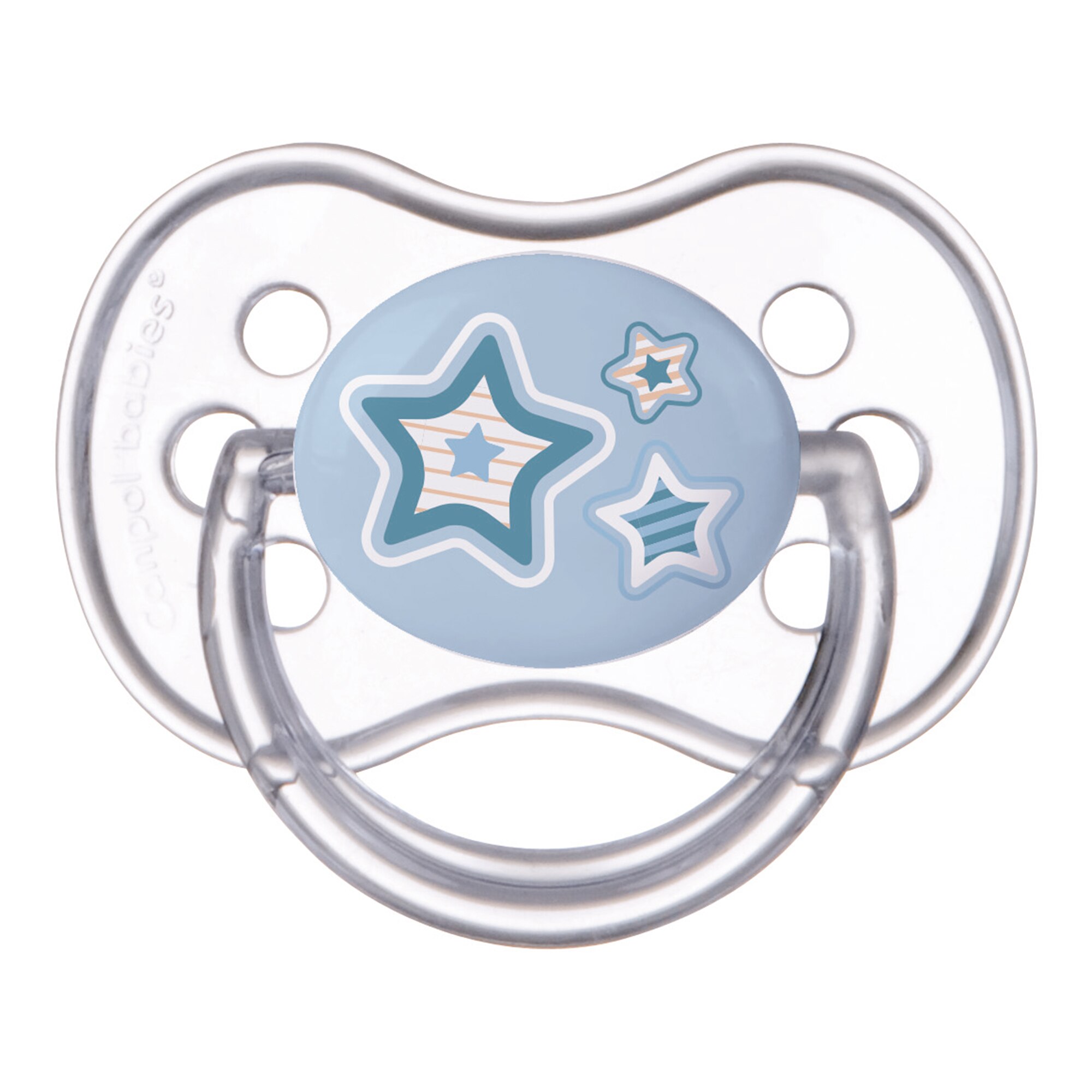 Suzeta „Newborn Baby“ cu tetina rotunda silicon, Canpol babies®, fara BPA, 18 luni +, albastru
